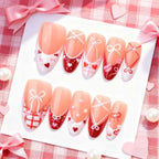 Press-On Nail Set Bow & Heart Designs