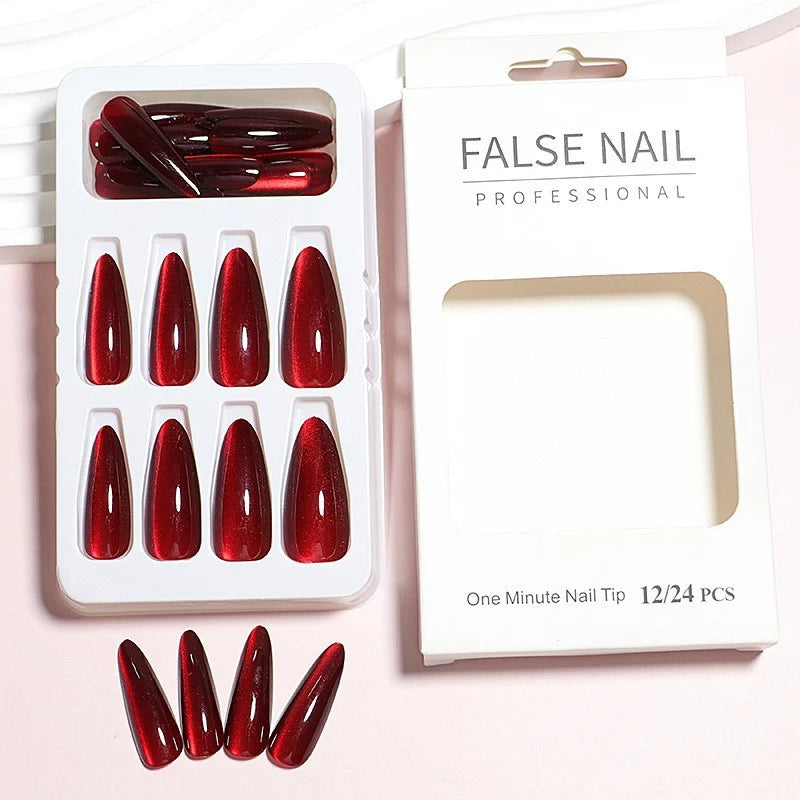 Press-On Nail Set Bow & Heart Designs Easy Apply