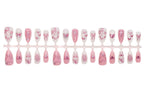 Press-On Nail Set Bow & Heart Designs Easy Apply