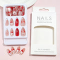 Press-On Nail Set Bow & Heart Designs Easy Apply