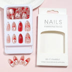 Press-On Nail Set Bow & Heart Designs Easy Apply
