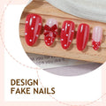 Press-On Nail Set Bow & Polka Dot Easy Apply