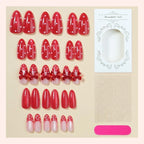 Press-On Nail Set Bow & Polka Dot Easy Apply