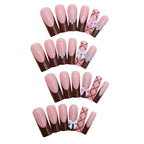 Press-On Nail Set Bows & Pearl Accents Adhesive Strips