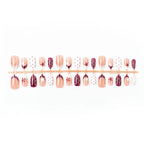 Press-On Nail Set Burgundy Star & Dot Self-Adhesive