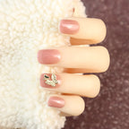 Press-On Nail Set Butterfly Accents Easy Application Chip-Resistant