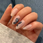 Press-On Nail Set Butterfly Design Reusable Adhesive Tabs