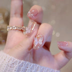 Press-On Nail Set Butterfly Design & Strong Adhesive