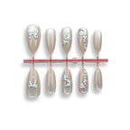 Press-On Nail Set Butterfly Floral Reusable & Easy Application