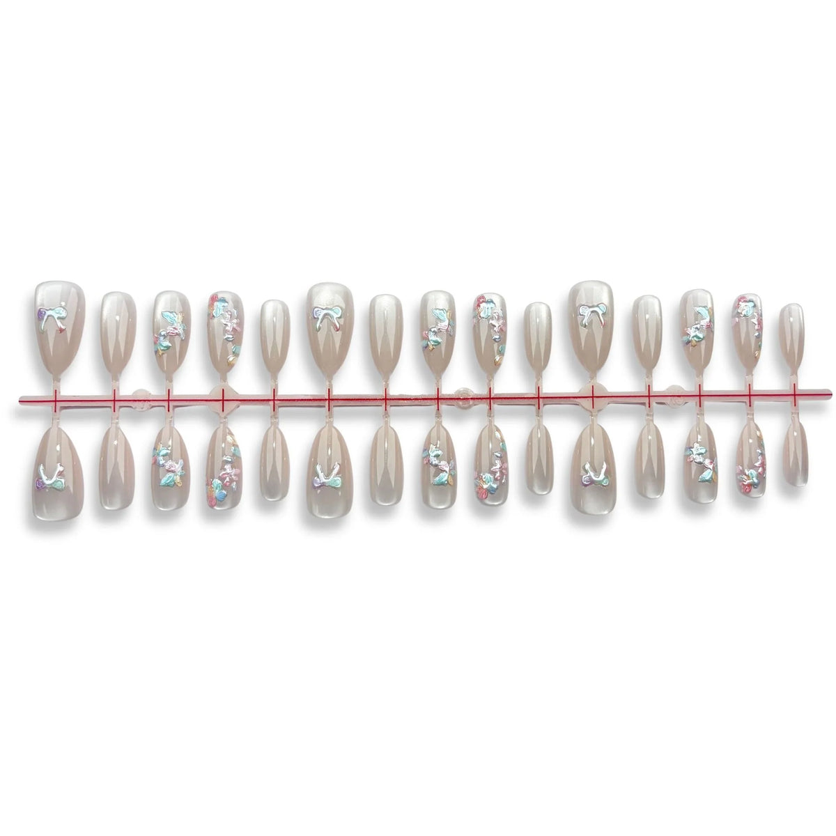 Press-On Nail Set Butterfly Floral Reusable & Easy Application