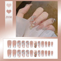 Press-On Nail Set Butterfly Glitter Glue-Free Reusable