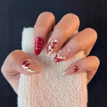 Press-On Nail Set Butterfly & Pearl Accents Adhesive Tabs