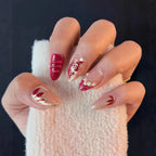 Press-On Nail Set Butterfly & Pearl Accents Adhesive Tabs