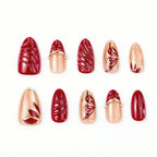 Press-On Nail Set Butterfly & Pearl Accents Adhesive Tabs