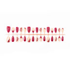 Press-On Nail Set Butterfly & Pearl Accents Adhesive Tabs