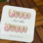 Press-On Nail Set Cat & Blue Designs Easy-Apply Reusable