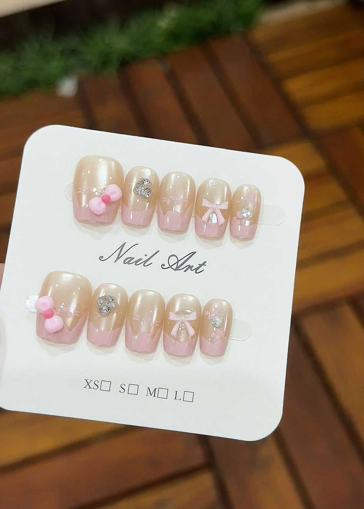 Press-On Nail Set Cat & Blue Designs Easy-Apply Reusable