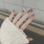 Press-On Nail Set Cat Eye Butterfly Glue-Free Reusable