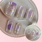 Press-On Nail Set Celestial Design Glue-Free & Long-Lasting