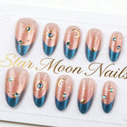 Press-On Nail Set Celestial Design Peel & Stick