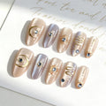 Press-On Nail Set Celestial Gold & Gemstone Peel-And-Press