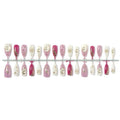 Press-On Nail Set Celestial & Metallic Designs Easy Application