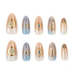 Press-On Nail Set Celestial Moon & Star Reusable & Easy Application