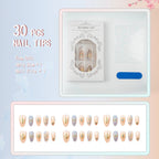 Press-On Nail Set Celestial Moon & Star Reusable & Easy Application