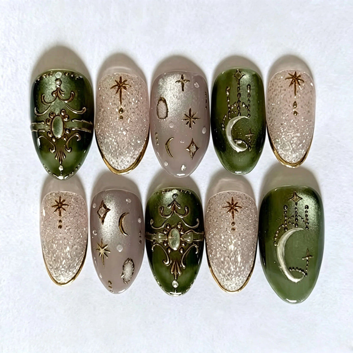 Press-On Nail Set Celestial Reusable 10-Piece