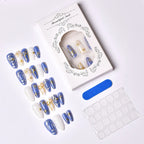 Press-On Nail Set Charcoal Decorative Long-Lasting