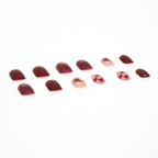 Press-On Nail Set Checkered & Glitter Self-Adhesive Reusable