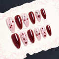Press-On Nail Set Cherry Blossom 24-Piece Pre-Applied Adhesive