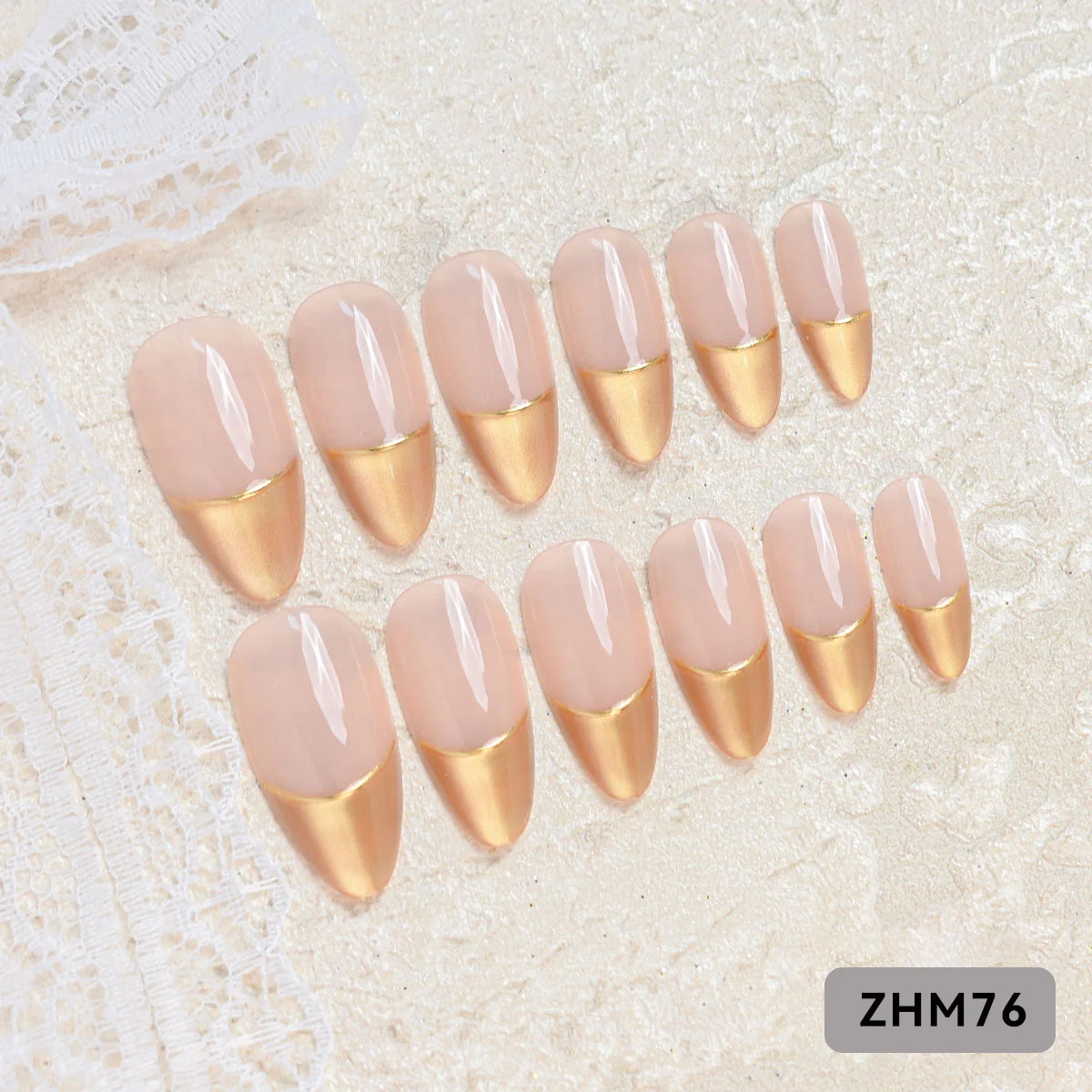 Press-On Nail Set Cherry Blossom 24-Piece Pre-Applied Adhesive