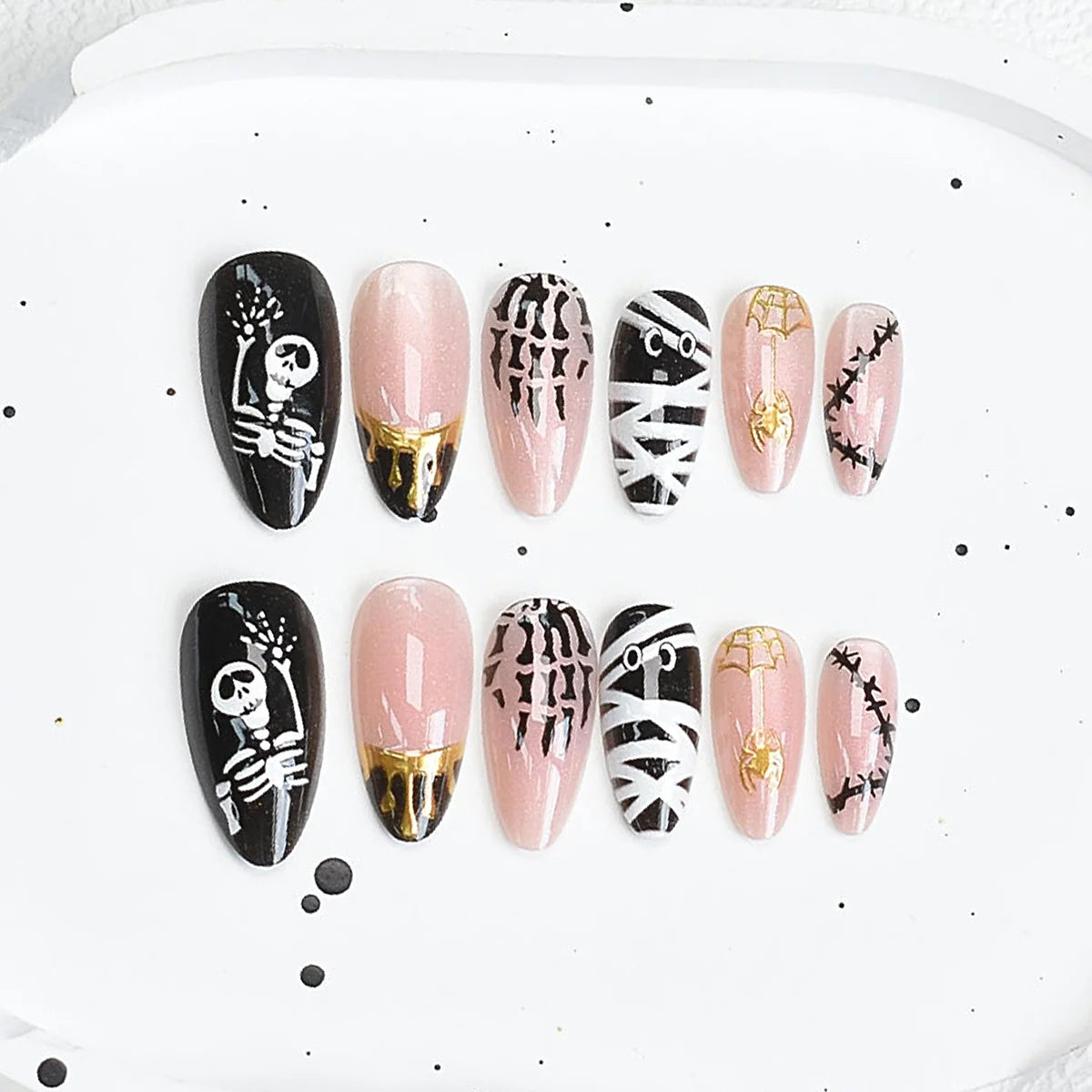 Press-On Nail Set Cherry Blossom 24-Piece Pre-Applied Adhesive