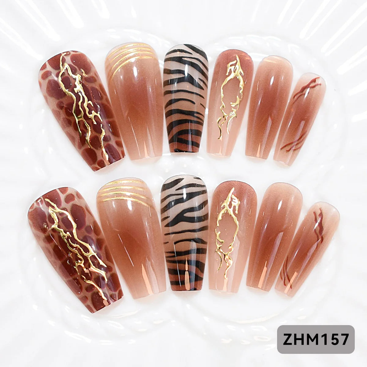 Press-On Nail Set Cherry Blossom 24-Piece Pre-Applied Adhesive