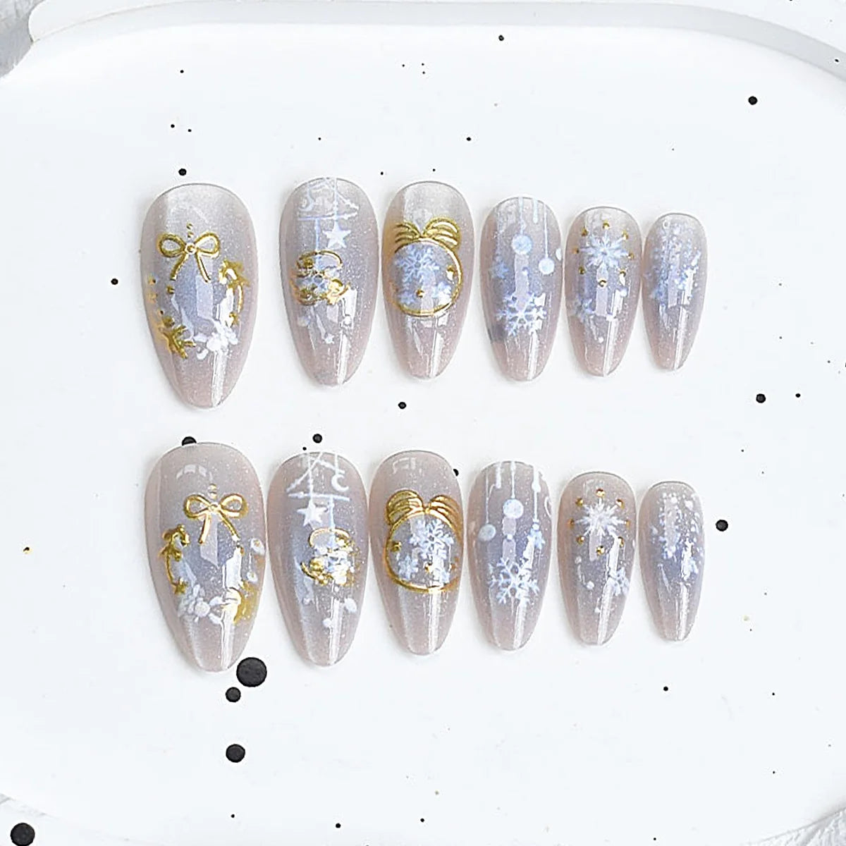 Press-On Nail Set Cherry Blossom 24-Piece Pre-Applied Adhesive