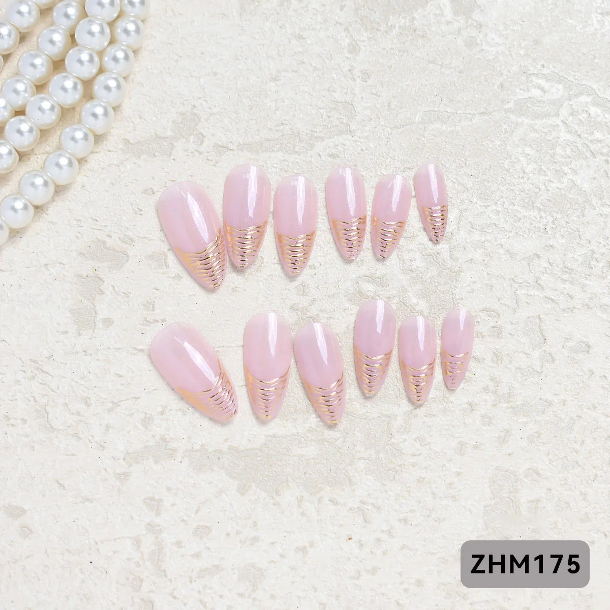 Press-On Nail Set Cherry Blossom 24-Piece Pre-Applied Adhesive