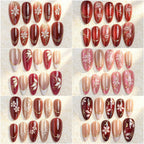 Press-On Nail Set Cherry Blossom 24-Piece Pre-Applied Adhesive