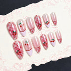 Press-On Nail Set Cherry Blossom 24-Piece Pre-Applied Adhesive