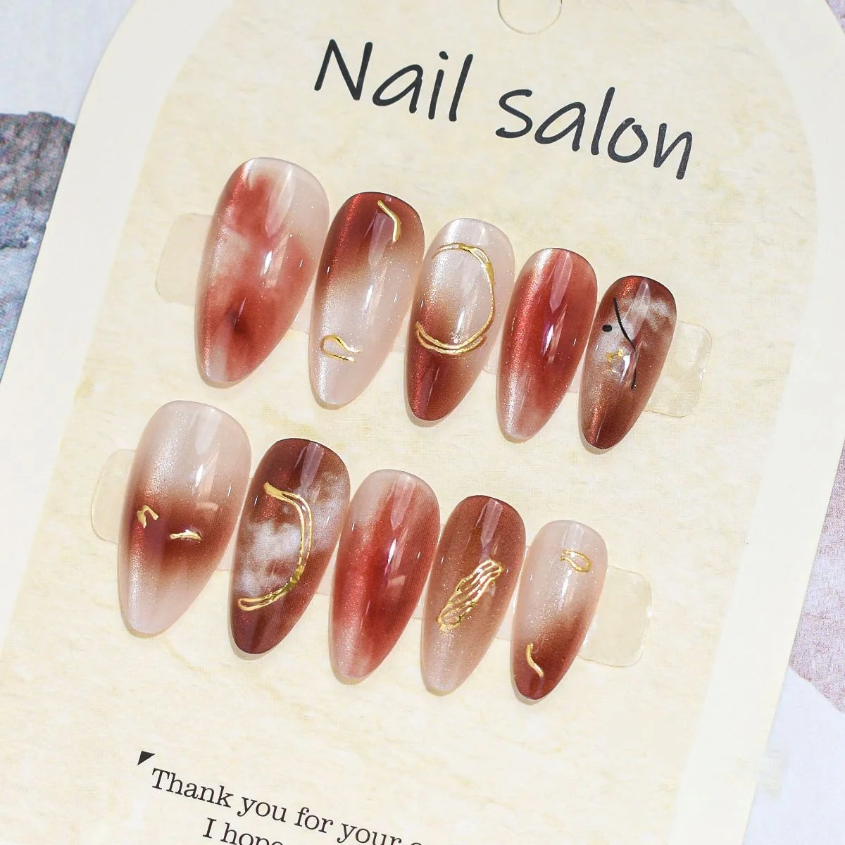 Press-On Nail Set Cherry Blossom 24-Piece Pre-Applied Adhesive