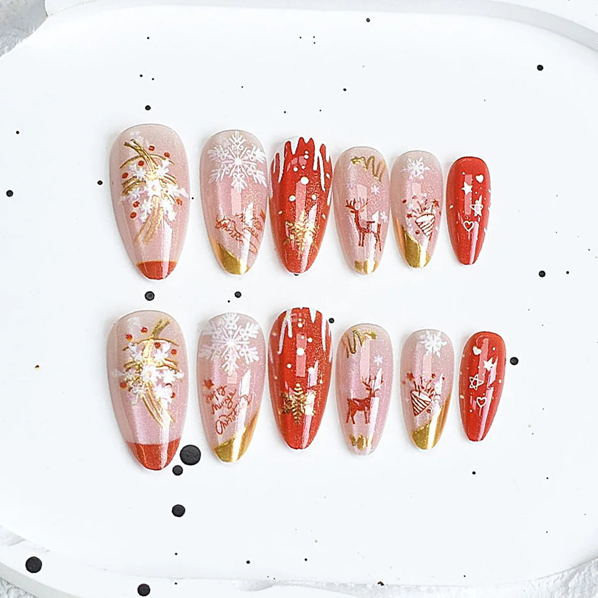 Press-On Nail Set Cherry Blossom 24-Piece Pre-Applied Adhesive