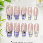 Press-On Nail Set Cherry Blossom 24-Piece Pre-Applied Adhesive