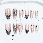 Press-On Nail Set Cherry Blossom 24-Piece Pre-Applied Adhesive