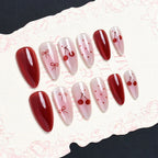Press-On Nail Set Cherry Blossom 24-Piece Pre-Applied Adhesive
