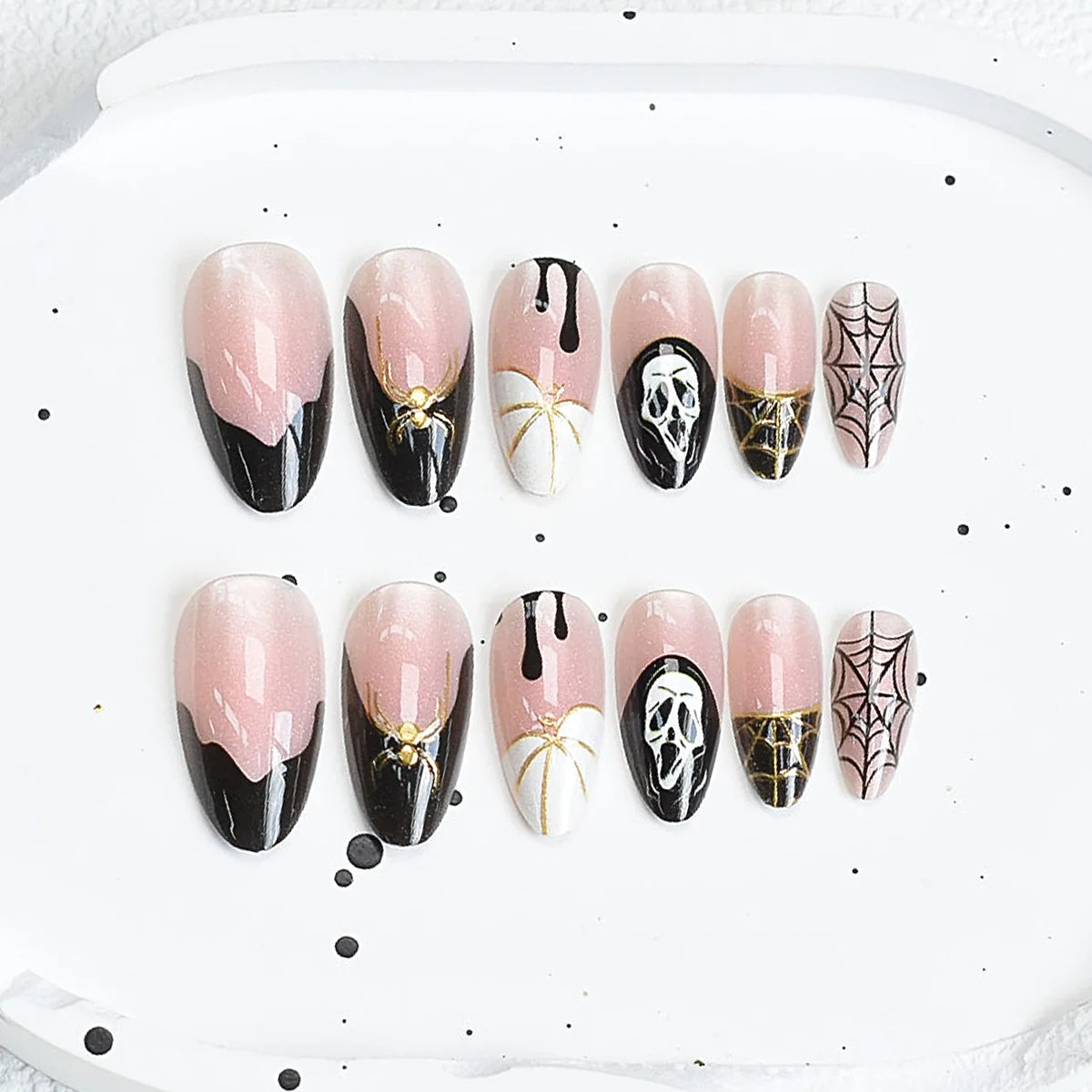 Press-On Nail Set Cherry Blossom 24-Piece Pre-Applied Adhesive
