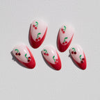 Press-On Nail Set Cherry Blossom Accent Durable Acrylic