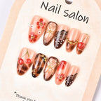 Press-On Nail Set Cherry Blossom Art No-Glue Salon-Quality