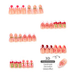 Press-On Nail Set Cherry Blossom & Bow Self-Adhesive