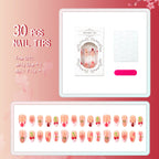Press-On Nail Set Cherry Blossom & Bow Self-Adhesive