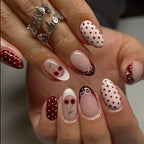 Press-On Nail Set Cherry Blossom Design Easy Application